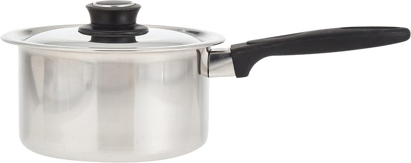 راج قدر صلصة بغطاء أسود/ فضي 8x18سم - Image 2