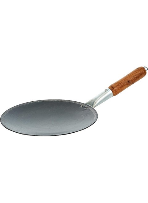 Raj Iron Fry Pan With Handle, Black, 45 cm, IHT010, Dosa Tawa, Flat Fry Pan, Pancake Maker Black 25cm