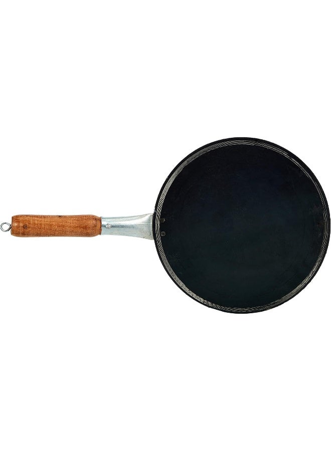 Raj Iron Fry Pan With Handle, Black, 45 cm, IHT010, Dosa Tawa, Flat Fry Pan, Pancake Maker Black 25cm - Image 3