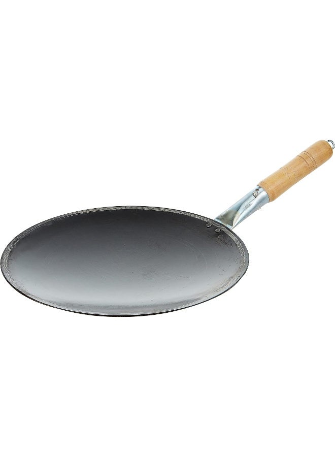 Raj Iron Fry Pan With Handle, Black, 50 cm, IHT012, Dosa Tawa, Flat Fry Pan, Pancake Maker Black 29.5cm - Image 1