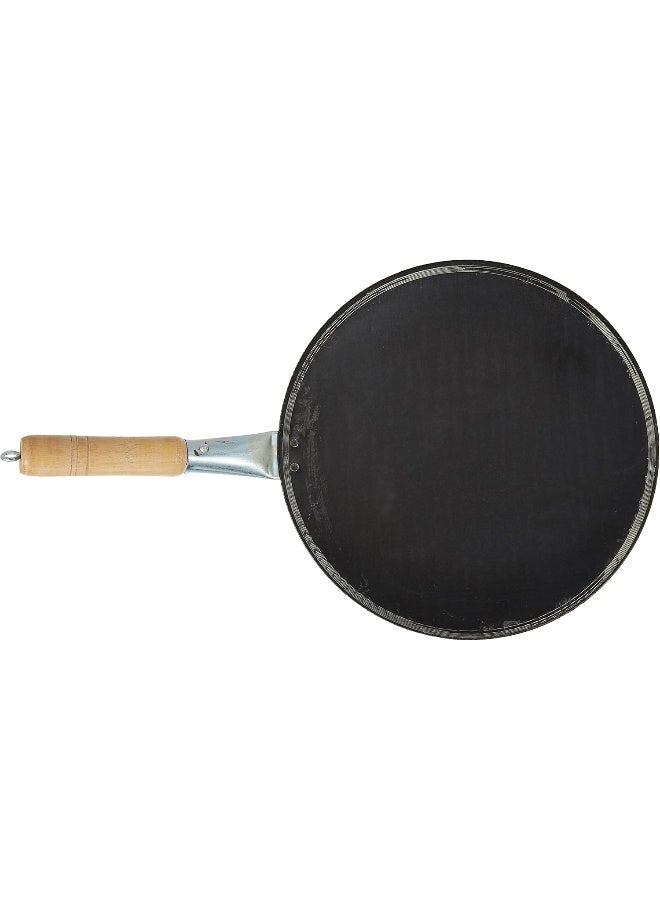 Raj Iron Fry Pan With Handle, Black, 50 cm, IHT012, Dosa Tawa, Flat Fry Pan, Pancake Maker Black 29.5cm - Image 3