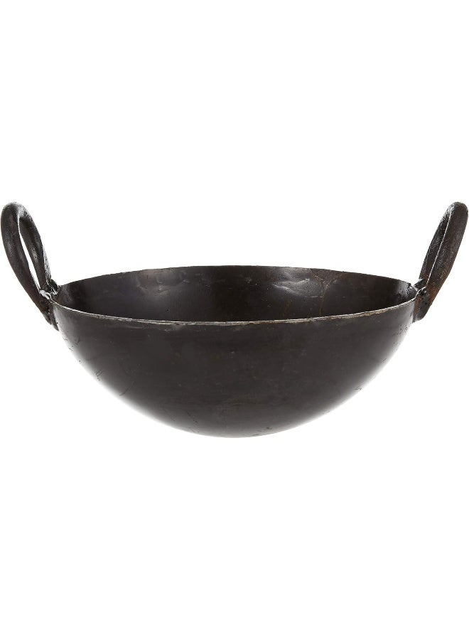 Raj Iron Kadai Cooking Pot with Double Handle, 25 Cm, Black, IK0010, Jalebi Kadai, Stir Fry Pan, Wok Black 25cm - Image 2