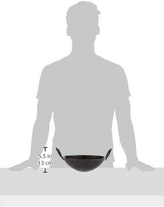 Raj Iron Kadai Cooking Pot with Double Handle, 25 Cm, Black, IK0010, Jalebi Kadai, Stir Fry Pan, Wok Black 25cm - view 5