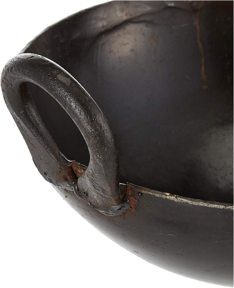 Raj Iron Kadai Cooking Pot with Double Handle, 25 Cm, Black, IK0010, Jalebi Kadai, Stir Fry Pan, Wok Black 25cm - Image 4