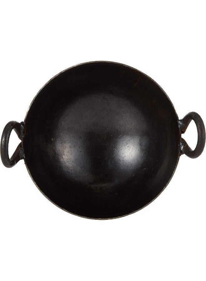 Raj Iron Kadai Cooking Pot with Double Handle, 25 Cm, Black, IK0010, Jalebi Kadai, Stir Fry Pan, Wok Black 25cm - Image 3
