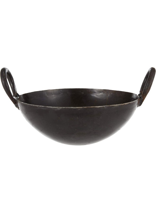 Raj Iron Kadai Cooking Pot with Double Handle, 30 Cm, Black, IK0012, Jalebi Kadai, Stir Fry Pan, Wok Black 30cm - Image 2