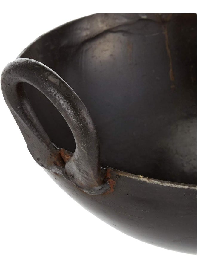 Raj Iron Kadai Cooking Pot with Double Handle, 30 Cm, Black, IK0012, Jalebi Kadai, Stir Fry Pan, Wok Black 30cm - Image 4