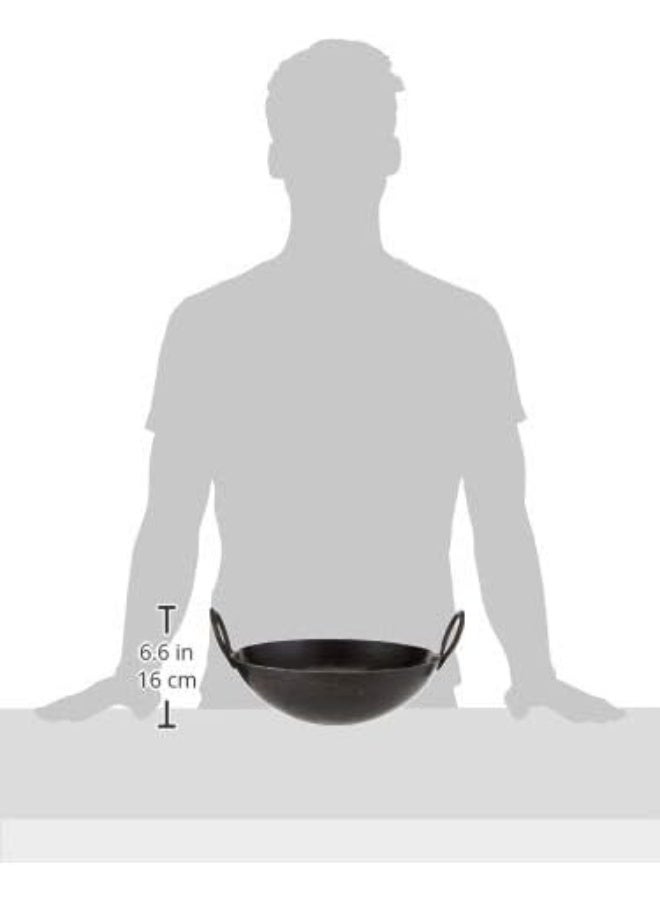 Raj Iron Kadai Cooking Pot with Double Handle, 30 Cm, Black, IK0012, Jalebi Kadai, Stir Fry Pan, Wok Black 30cm - Image 5