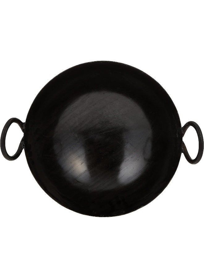 Raj Iron Kadai Cooking Pot with Double Handle, 39 CM, BLACK, IK0016, Jalebi Kadai, Stir Fry Pan, Wok Black - Image 3