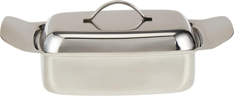 Raj Stainless Steel Butter Dish with Lid Silver 12x5x19cm - Image 2