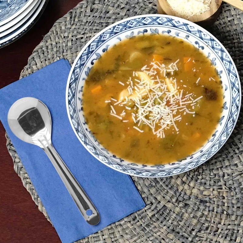 راج ملعقة بيضاوية من الاستانليس ستيل فضي 19x5.5سم - Image 4