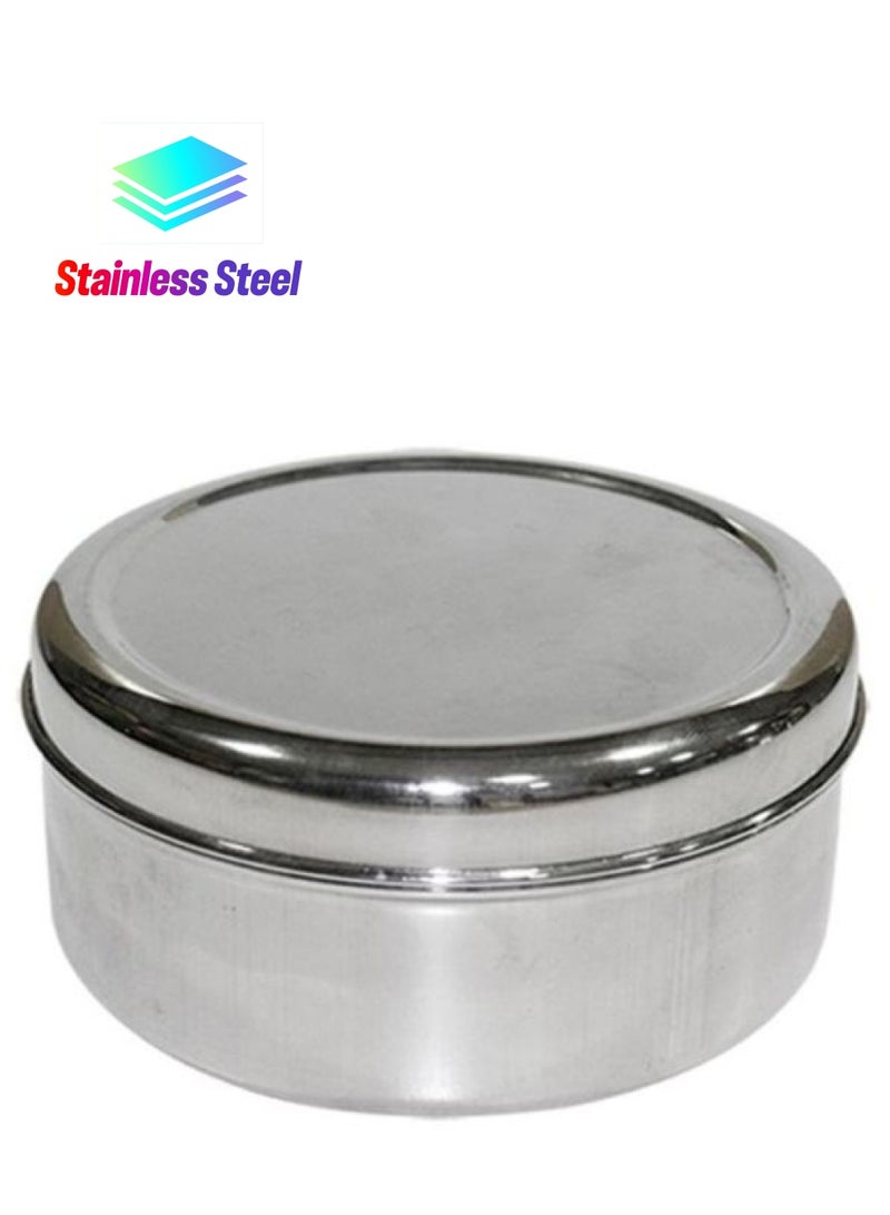 RAJ Puri Dabba Storage Silver 21x8cm  - Image 1