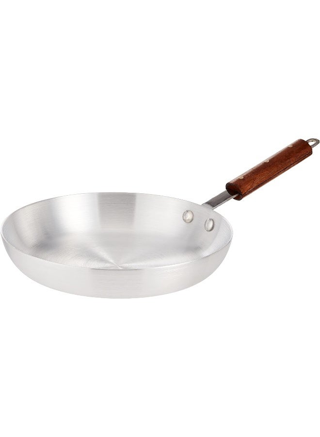 راج مقلاة من الألومنيوم مع مقبض خشبي فضي/بني 25.5سم - Image 1