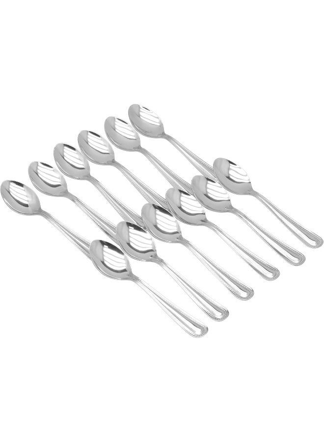 راج طقم ملاعق شاي رويال من 12 قطعة فضي 3.4x6.2x17.4سم - Image 2