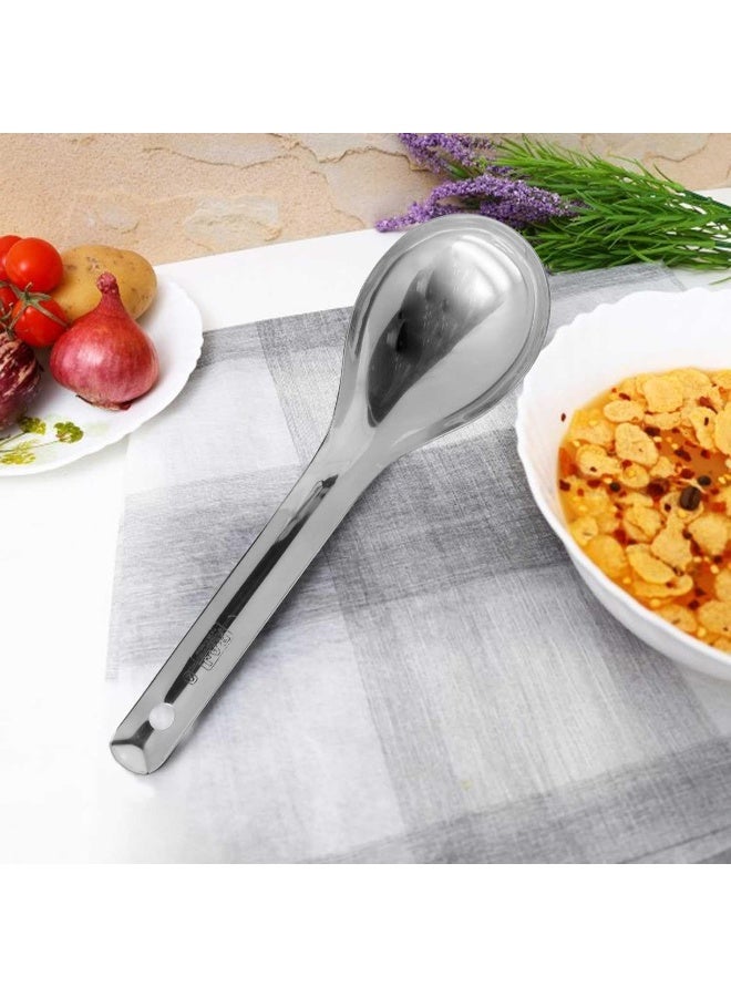Raj Stainless Steel Float Spoon, X-Large, 28 cm, Rice Serving Spoon, Curry Server Silver 28.5x8.5cm - Image 4