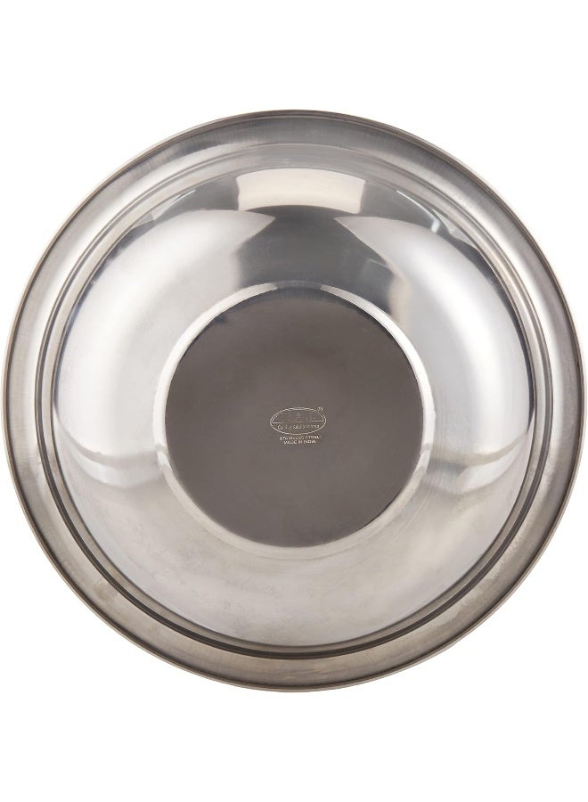 RAJ STAINLESS STEEL HEAVY MIXING BOWL, 24.5 CM, SILVER, RHB012 Silver 7x24.5cm - Image 3