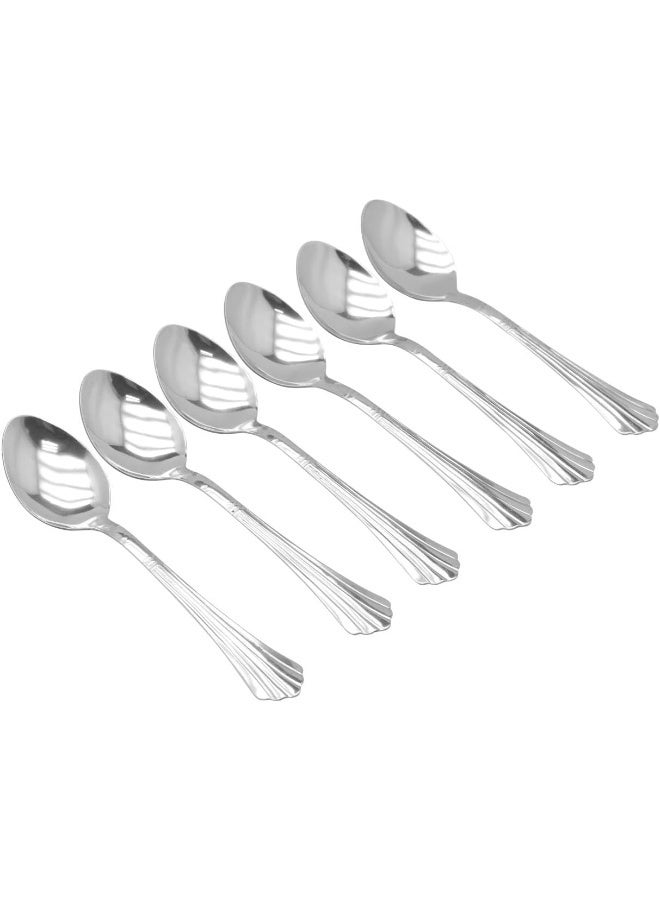 راج طقم ملاعق حلوى من6-قطع فضي - Image 2