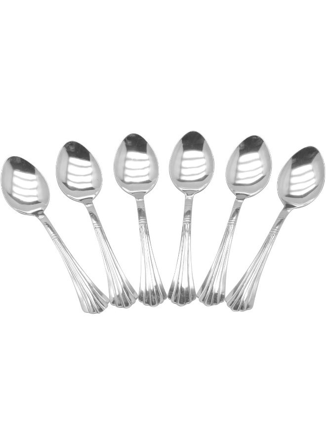 راج طقم ملاعق حلوى من6-قطع فضي - Image 3