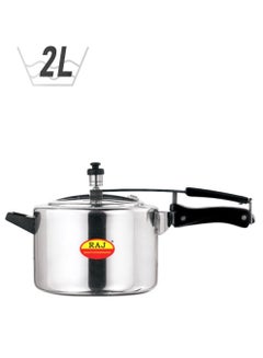 RAJ Steel Pressure Cooker Inner Lid 2L Silver/Black 2Liters 