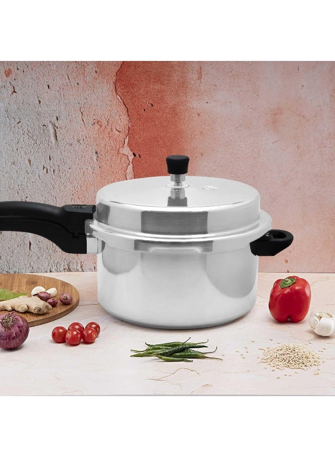 راج طنجرة ضغط بغطاء خارجي من الفولاذ سعة 10 لترات أسود/ فضي 10لترات - Image 4