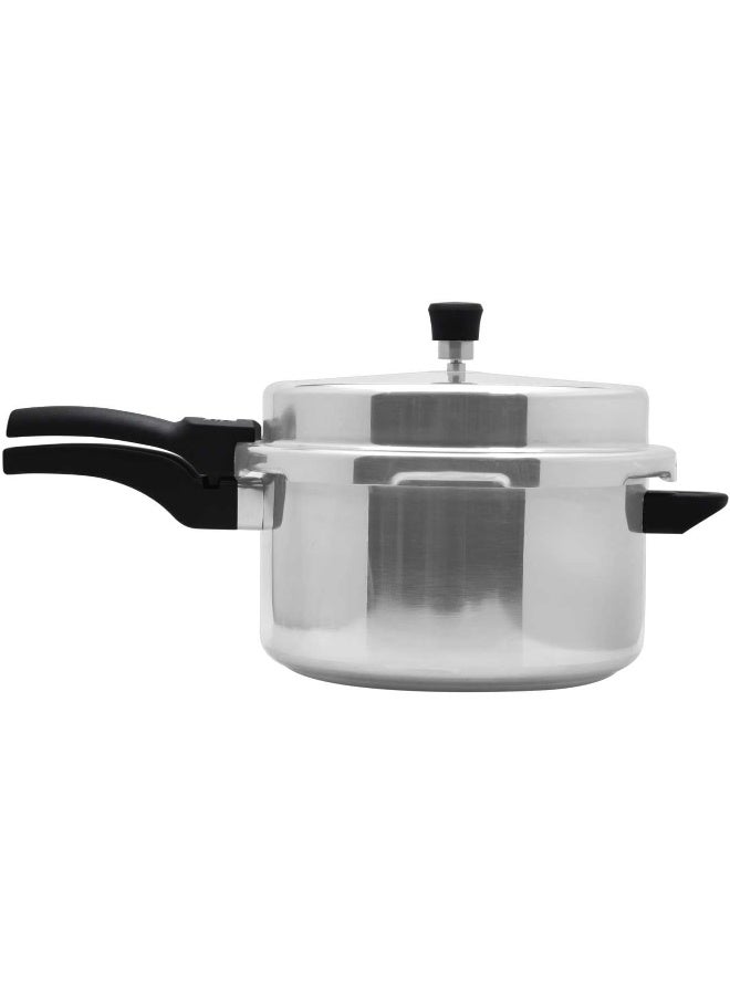 راج طنجرة ضغط بغطاء خارجي من الفولاذ سعة 10 لترات أسود/ فضي 10لترات - Image 1