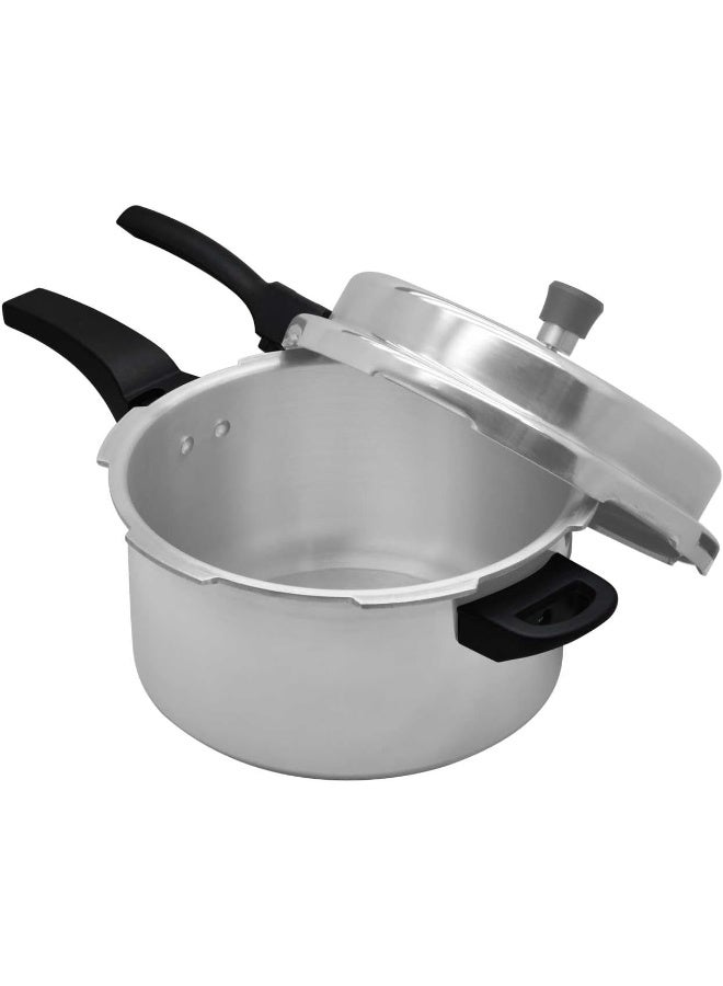 راج طنجرة ضغط بغطاء خارجي من الفولاذ سعة 10 لترات أسود/ فضي 10لترات - Image 3