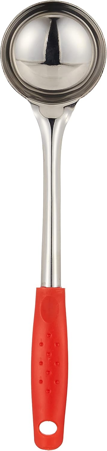 راج مغرفة من الستانلس ستيل فضي / أحمر 35x8سم - Image 2