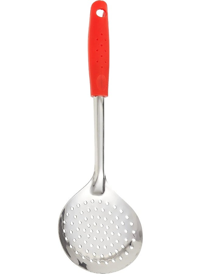 راج مقشدة من الستانلس ستيل فضي / أحمر 35x11سم - Image 1