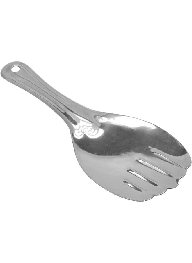 راج ملعقة لتقديم الأرز من الستانلس ستيل فضي - Image 2