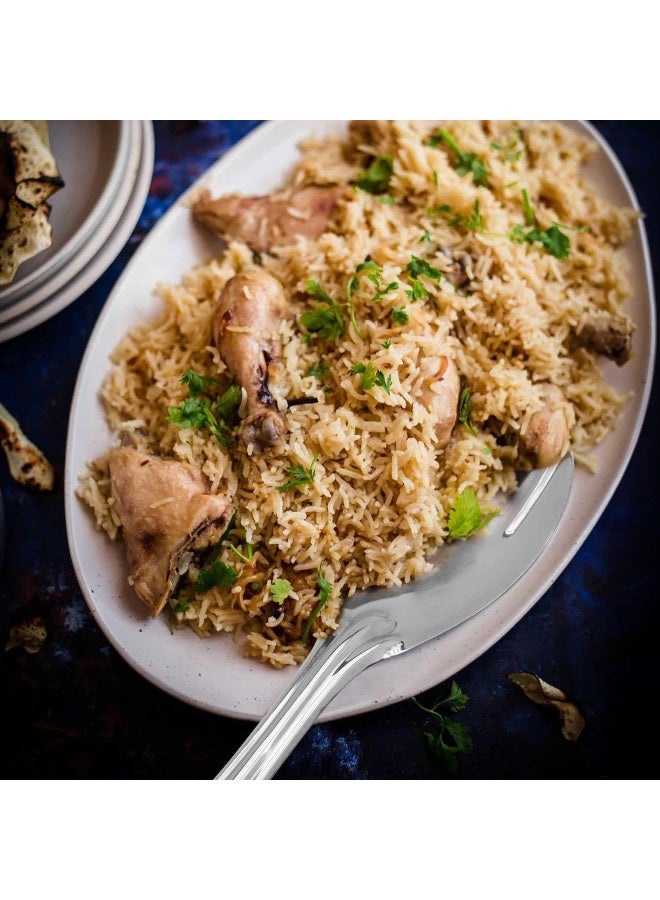 راج ملعقة لتقديم الأرز من الستانلس ستيل فضي - Image 4