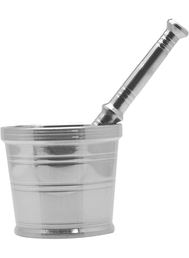 RAJ - Stainless Steel Mortar And Pestle Silver 7.5x8cm - Image 1
