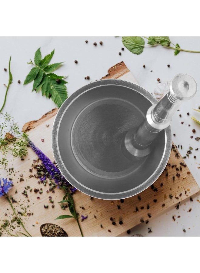 RAJ - Stainless Steel Mortar And Pestle Silver 7.5x8cm - Image 1