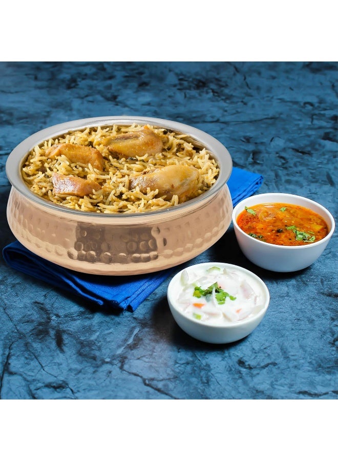RAJ COPPER HANDI SERVING BOWL WITHOUT LID, 20 CM, COPPER, TCH004, CURRY BOWL, SERVING BOWL, BIRYANI BOWL Copper 20cm - Image 4