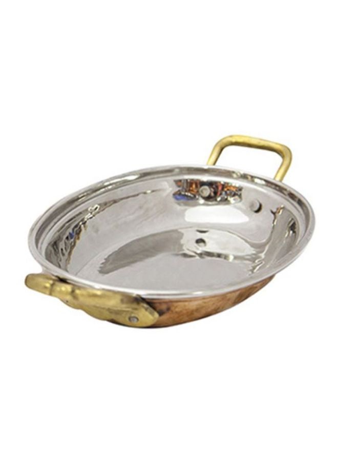RAJ Stainless Steel Kadai Copper/Silver 21.5cm 
