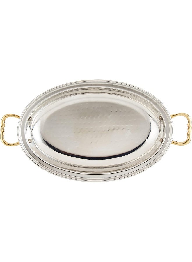 راج وعاء طهي بمقبض من النحاس فضي / ذهبي 3.8x27.4x17.4سم - Image 2