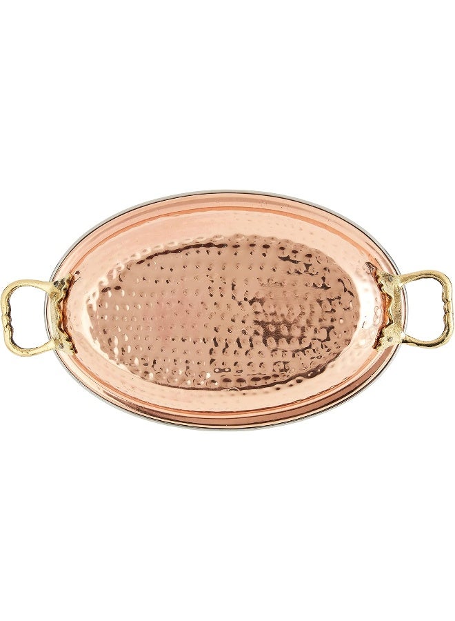 راج وعاء طهي بمقبض من النحاس فضي / ذهبي 3.8x27.4x17.4سم - Image 3