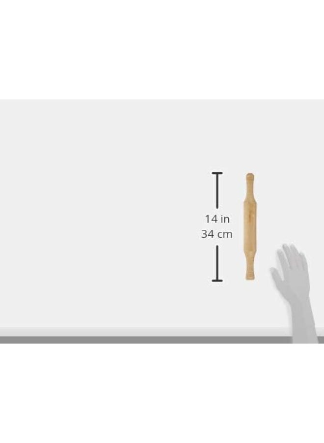 RAJ WOODEN ROLLING PIN, WOODEN, 35.5 CM, Chakla Belan, Roti Roller, Chapati Maker, Roti Maker, Tortilla Roller Beige 35.5cm - Image 4