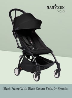 Yoyo Stroller Includes Harness, Backrest, Hood Extensions, Shoulder Strap, Storage Bag, Seat Cushion And Matching Canopy(White Frame With Black 6+ Colour Pack)