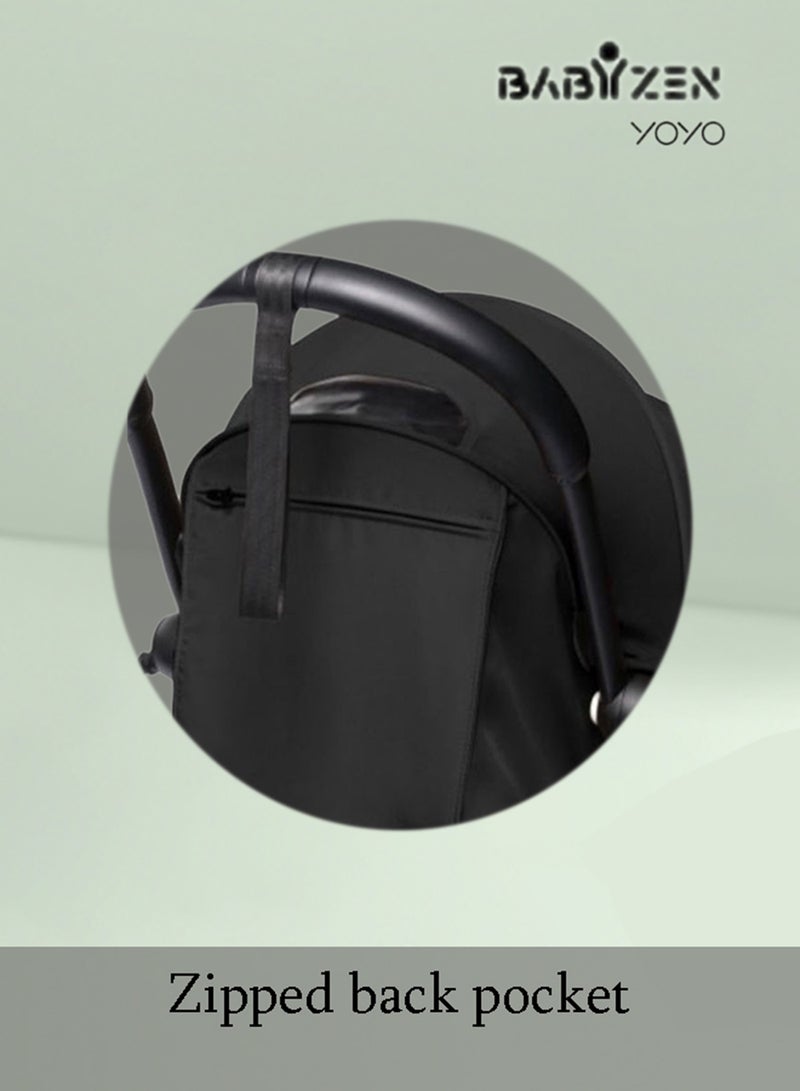 BABYZEN - Yoyo Stroller Includes Harness, Backrest, Hood Extensions, Shoulder Strap, Storage Bag, Seat Cushion And Matching Canopy(White Frame With Black 6+ Colour Pack) - Image 1