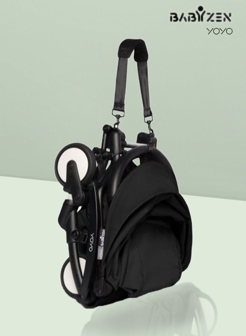 BABYZEN - Yoyo Stroller Includes Harness, Backrest, Hood Extensions, Shoulder Strap, Storage Bag, Seat Cushion And Matching Canopy(White Frame With Black 6+ Colour Pack) - Image 1
