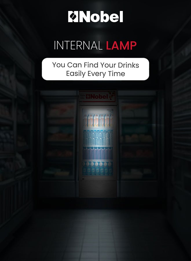 نوبل مبرد بتصميم قائم - باب أحادي مع إضاءة بالداخل تعمل عند الفتح والقفل 245 L NSF245 أبيض - Image 4