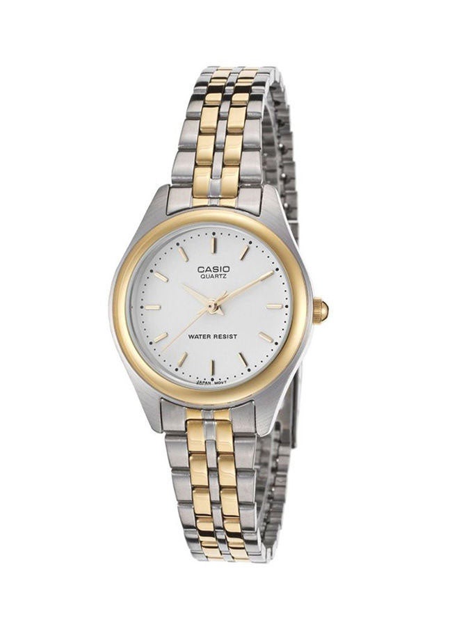 CASIO Women's Water Resistant Stainless Steel Analog Watch LTP 1129G - 7ARDF - 26 mm - Silver/Gold - Image 1