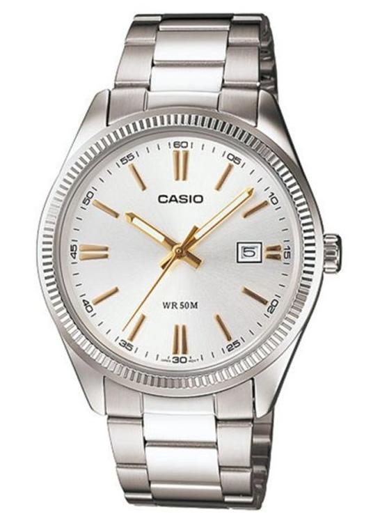 كاسيو ساعة انتيسر للرجال مقاومة للماء، انالوج MTP-1302D-7A2VDF - 44 ملم - فضي للرجال - Image 1