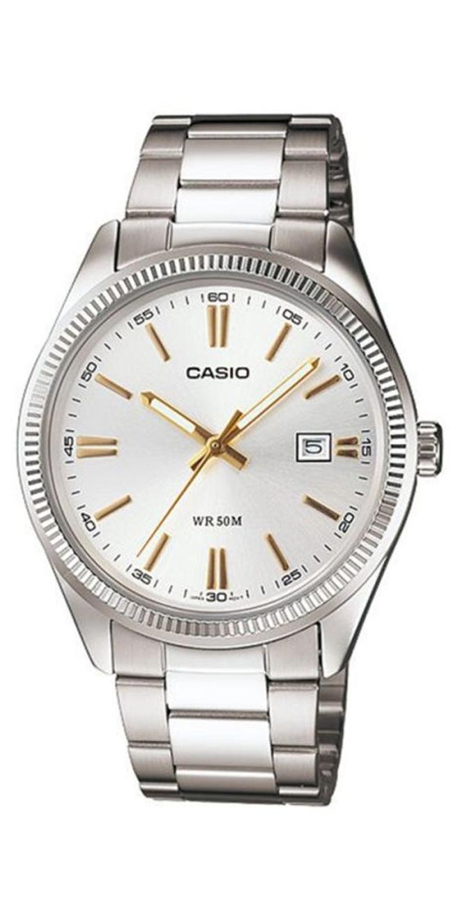 CASIO Men's Enticer Water Resistant Analog Watch MTP-1302D-7A2VDF - 44 mm - Silver - Image 1