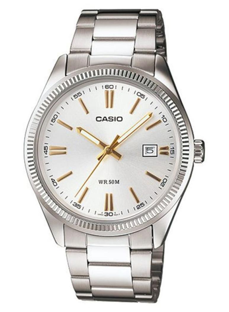 كاسيو ساعة انتيسر للرجال مقاومة للماء، انالوج MTP-1302D-7A2VDF - 44 ملم - فضي للرجال - Image 1