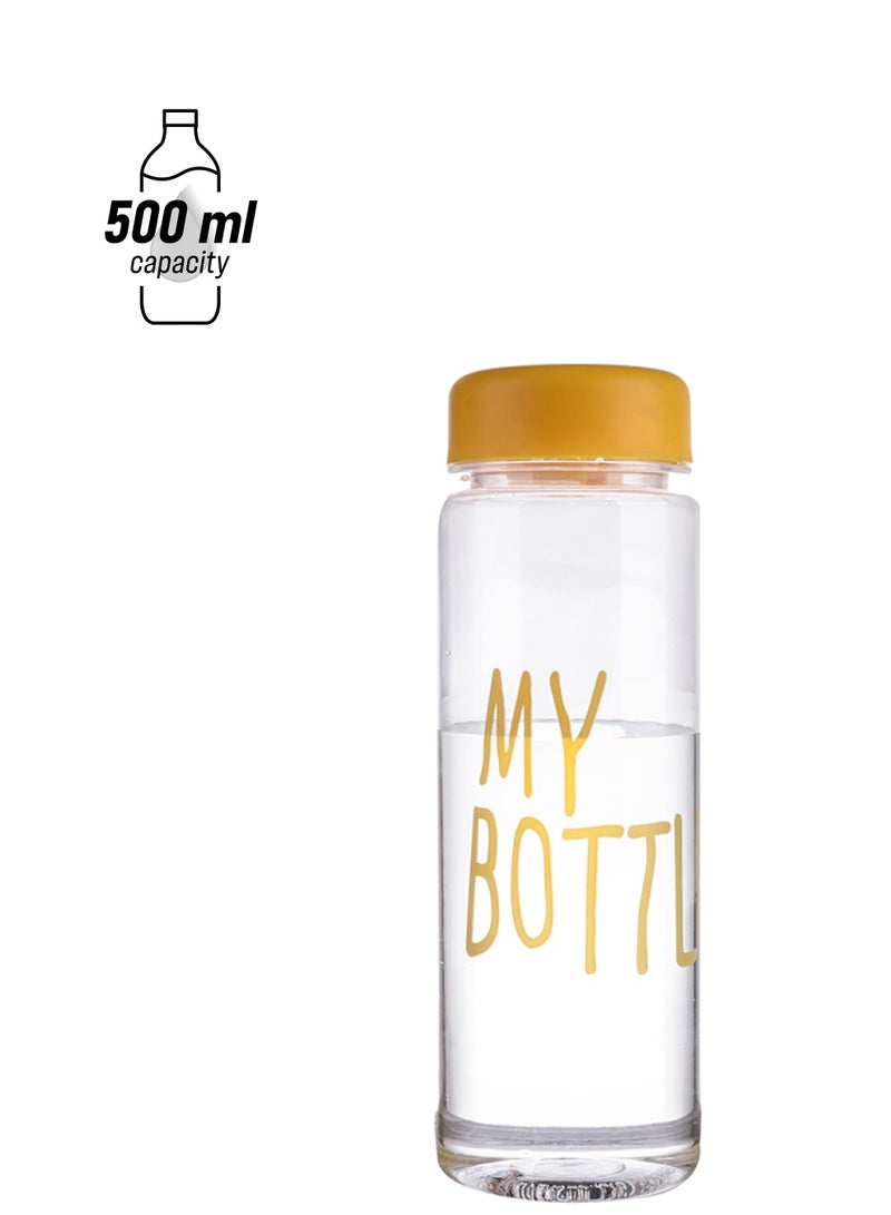 YupFun Fashion Portable My Bottle With Pouch Clear/Yellow 500mm - Image 1