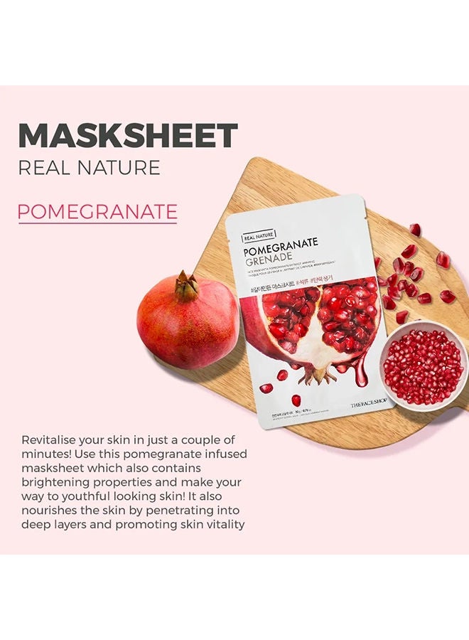 THEFACESHOP Real Nature Pomegranate Grenade Sheet Mask 20.0grams - Image 2