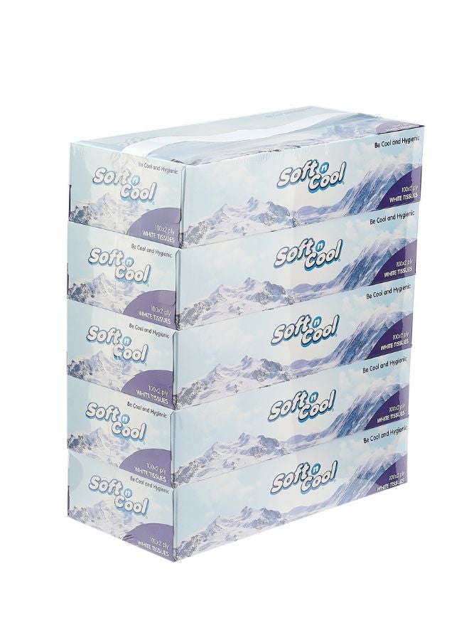 سوفت آند كول عبوة مناديل للوجه من طبقتين مكونة من 100 منديلاً أبيض 200 X 200مم - Image 2