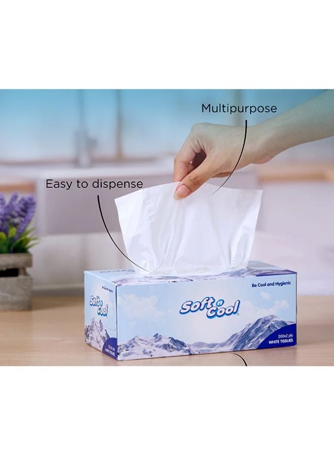 Soft n Cool 2 Ply Facial Tissue 200 Pulls 5 Box Multicolour  - Image 4