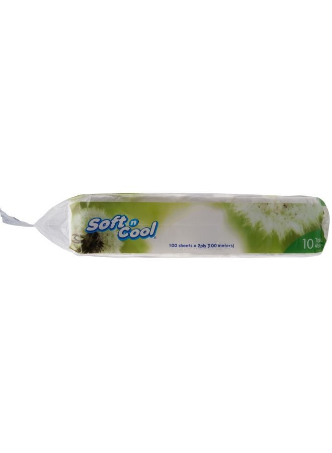 Soft n Cool Toilet Roll Tissue 100 Sheets 10 Roll - Image 3